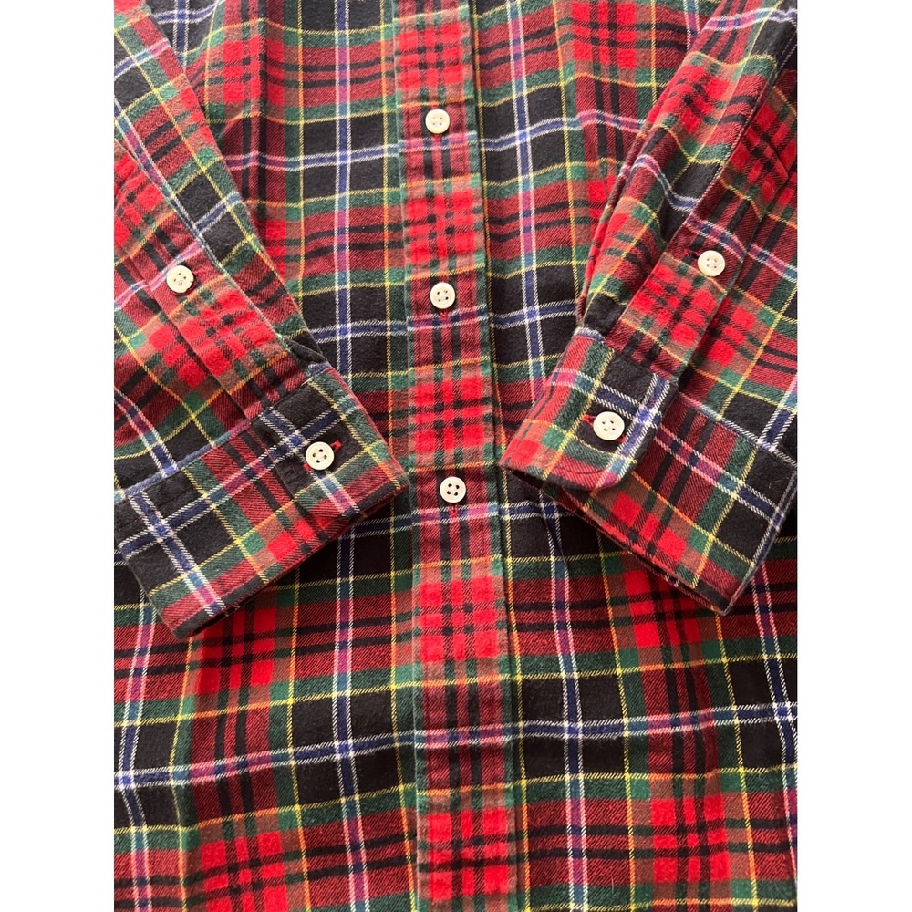 Polo Ralph Lauren Blake LS Shirt Men Large Red Plaid Tartan Flannel Cotton BD - Picture 5 of 12